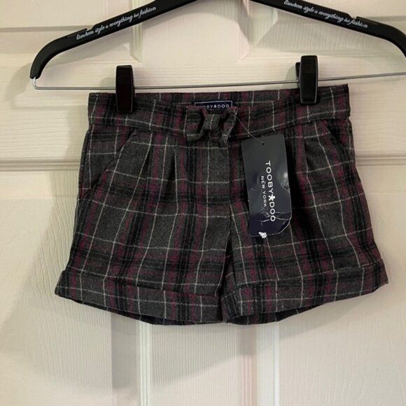 Toobydoo Girls 5 Wool-Blend Bow Shorts NWT Fall Winter  Back to School - Picture 1 of 4